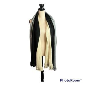 Donni | (A1) Gray, Black and Cream Striped 100% Acrylic Scarf
